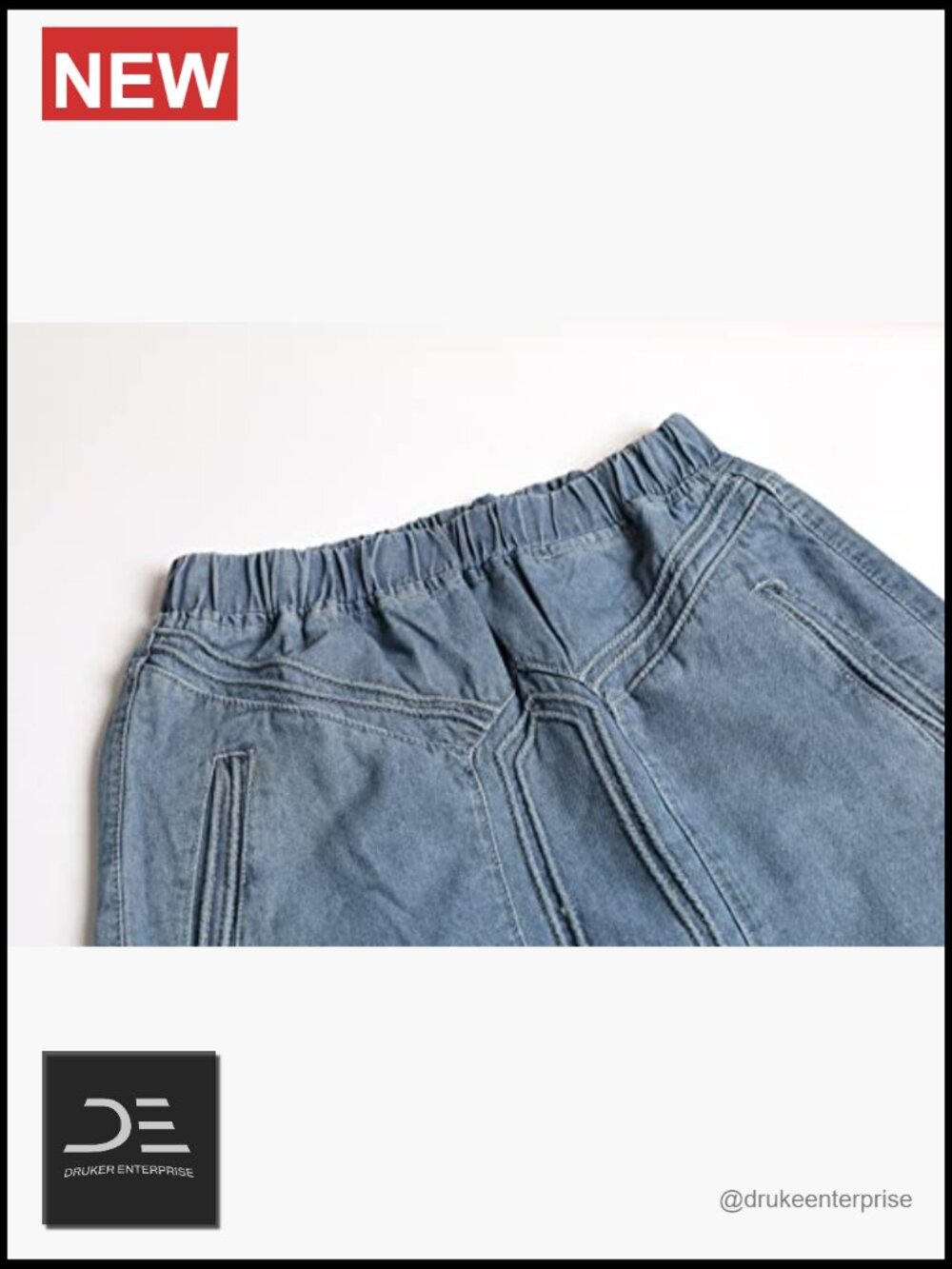Retro Elastic High Waist Frayed A-Line Maxi Denim Skirt with Pockets - Picture 2 of 6